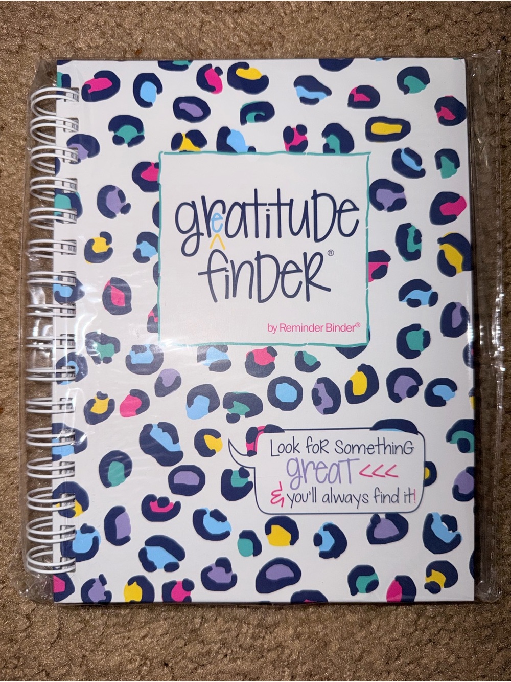 Gratitude Finder Spiral Notebook - Colorful Leopard Print